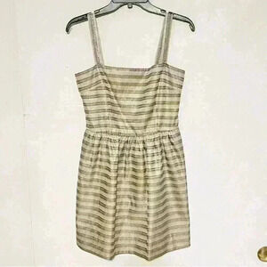 RACHEL Rachel Roy Womens Striped Dress Metallic Fit And Flare Mini Preppy Size 6